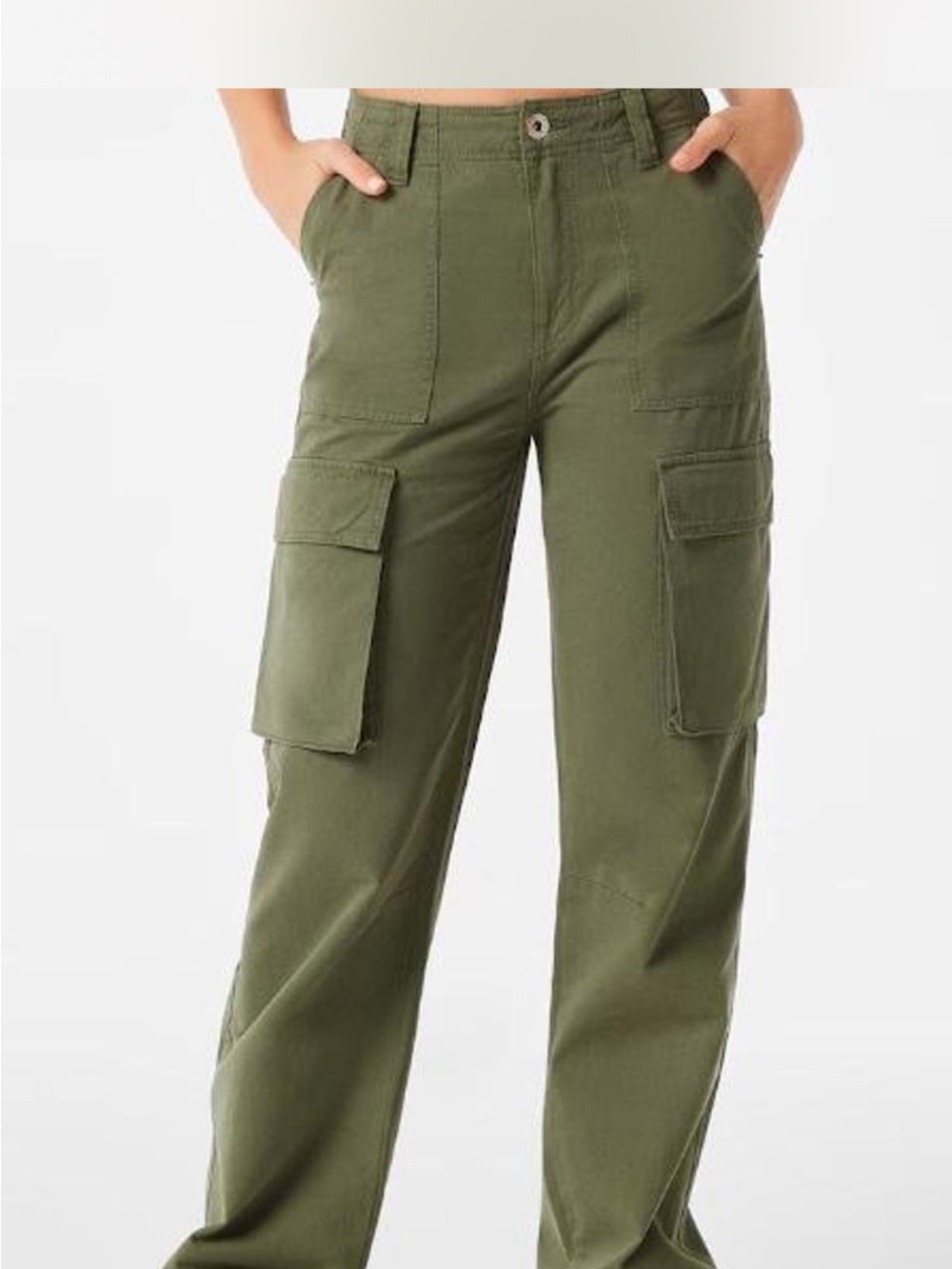 Bershka Olive Green Women's Cargo Trousers